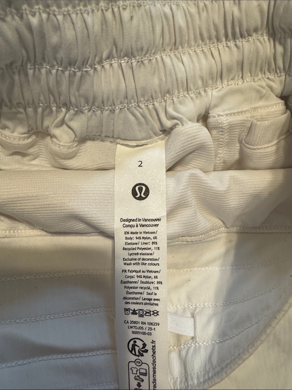 lululemon athletica White Women's Athletic Shorts - Picture 2 of 3